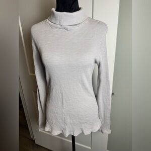 Christina lehr Ribbed Turtleneck Sweater gray 100% cotton Los Angeles